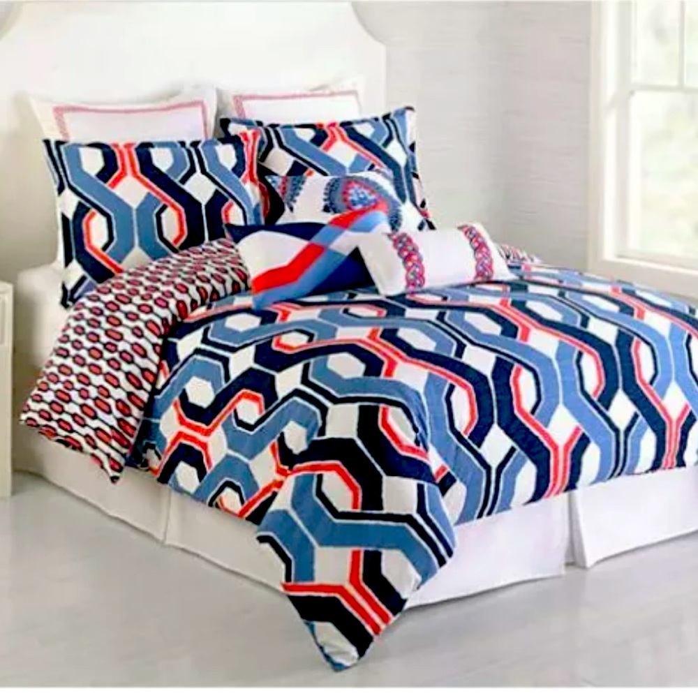 Trina Turk Cotton Duvet Cover King Coastline Ikat Multi
